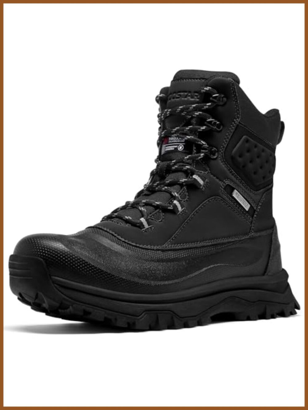 Men's Insulated Waterproof Snow Boots Faux Leather Cold Weather Winter Boots
